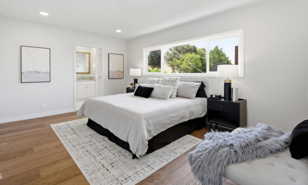 Vacant home staging in Pasadena, CA, bedroom