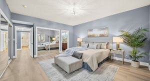 Vacant home staging in Santa Monica, CA, bedroom