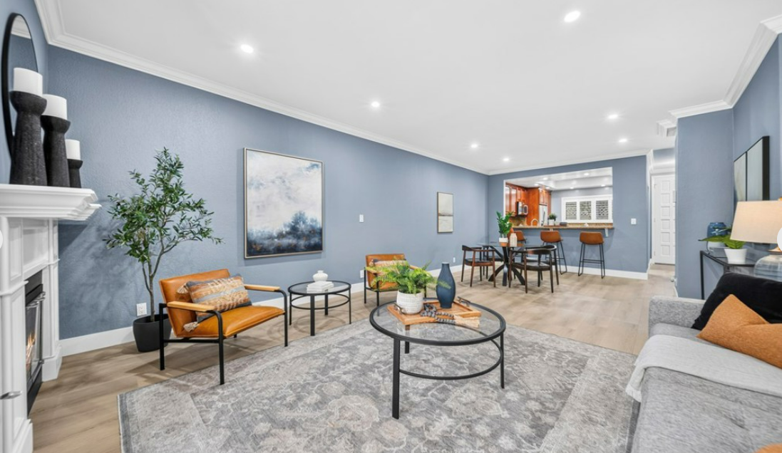 Vacant home staging in Santa Monica, CA, living room