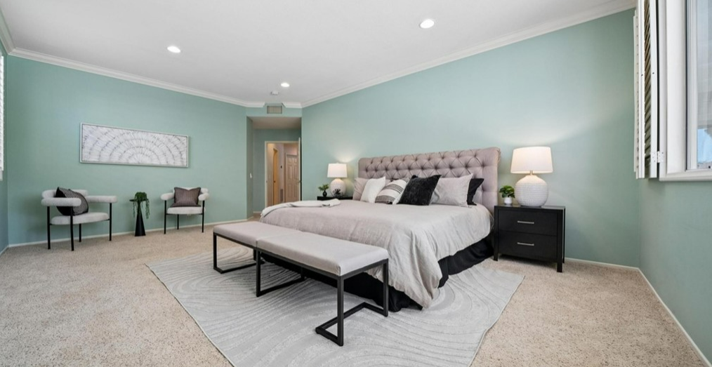 Vacant home staging in Stevenson Ranch, CA, bedroom