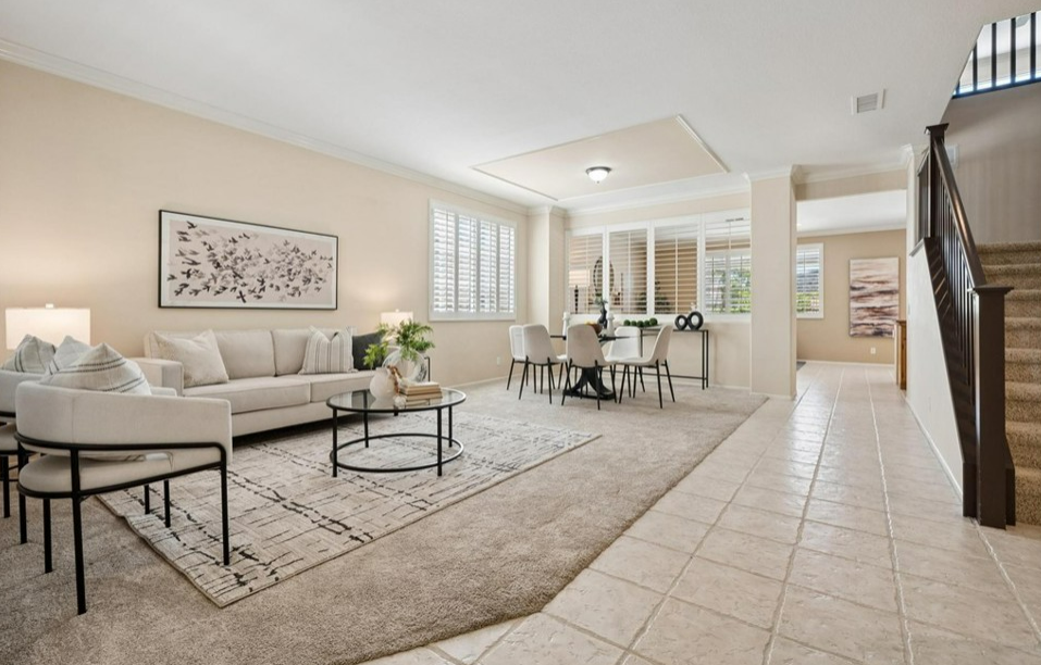 Vacant home staging in Stevenson Ranch, CA, staged interior