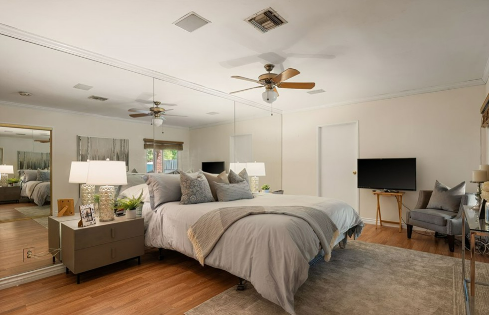 Vacant home staging in Valley Village, CA, bedroom