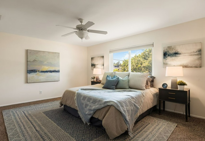 Vacant home staging in Valley Village, CA, bedroom