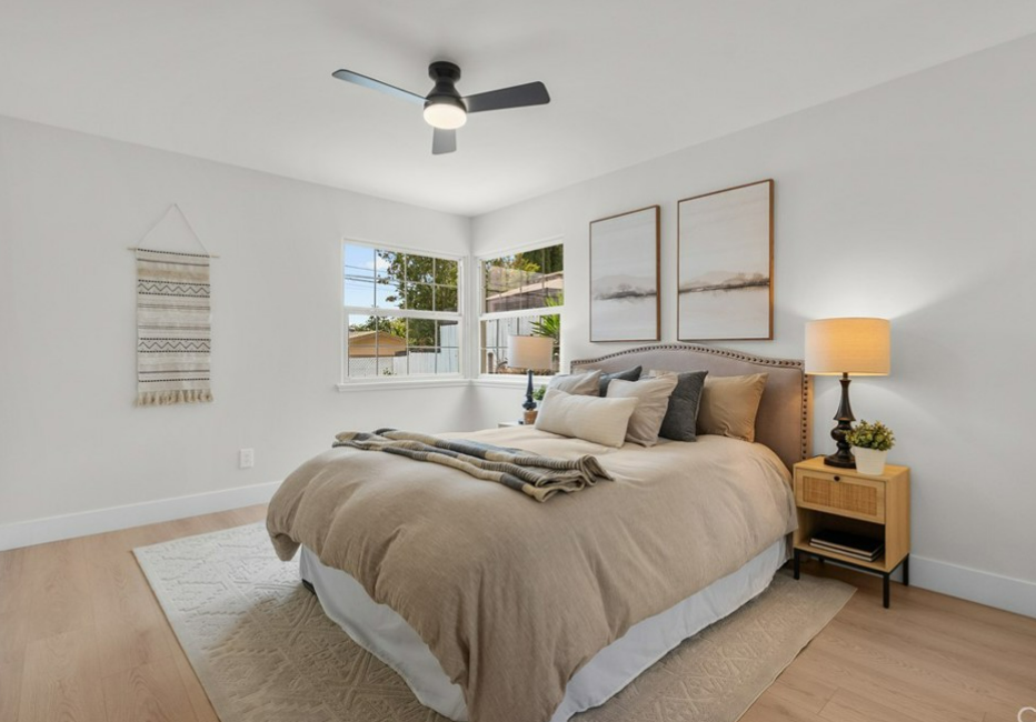 Vacant home staging in Granada Hills, CA, bedroom