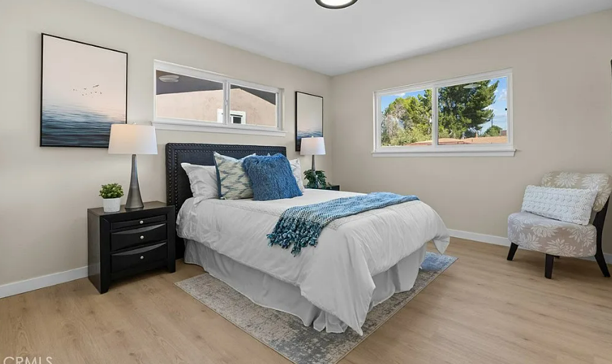 Vacant home staging in Lancaster, CA, bedroom
