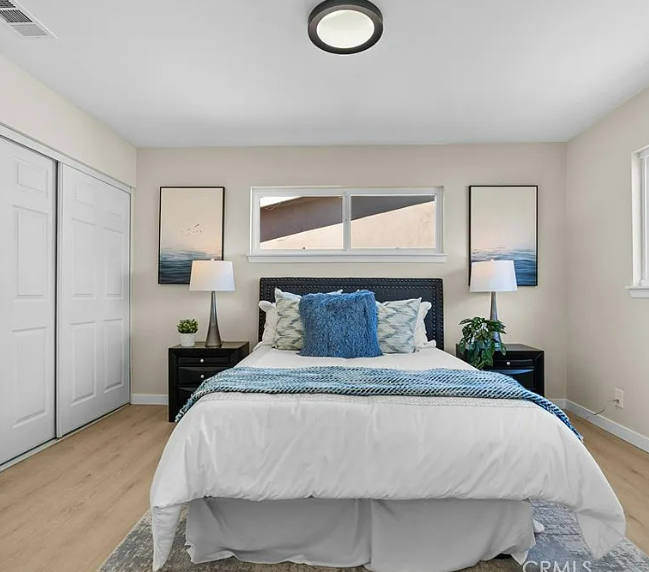 Vacant home staging in Lancaster, CA, bedroom