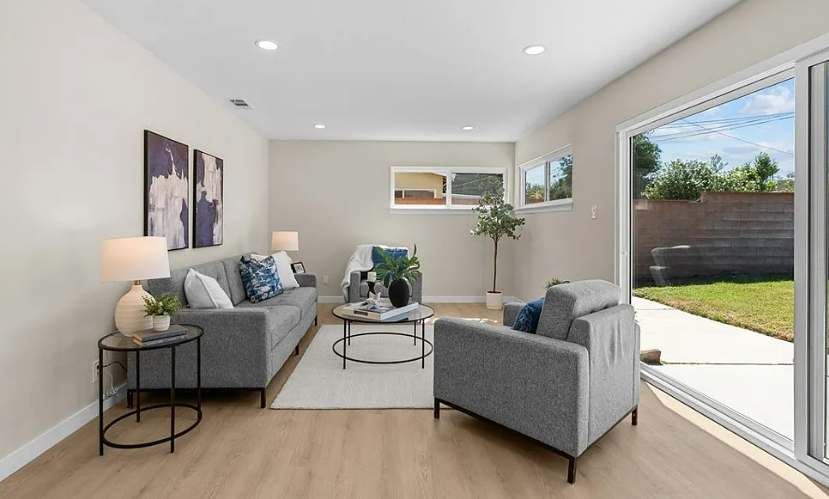 Vacant home staging in Lancaster, CA, staged interior