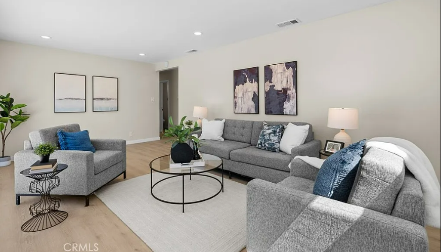 Vacant home staging in Lancaster, CA, living room