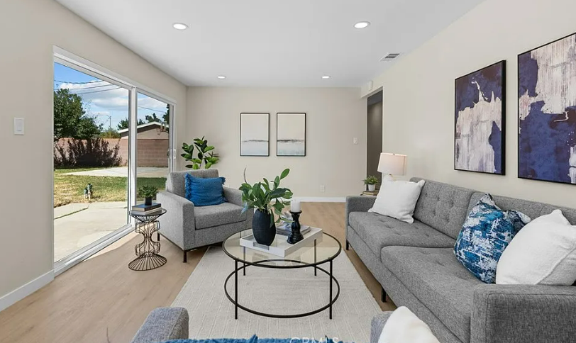 Vacant home staging in Lancaster, CA, living room