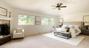 Vacant home staging in Newhall, CA, bedroom