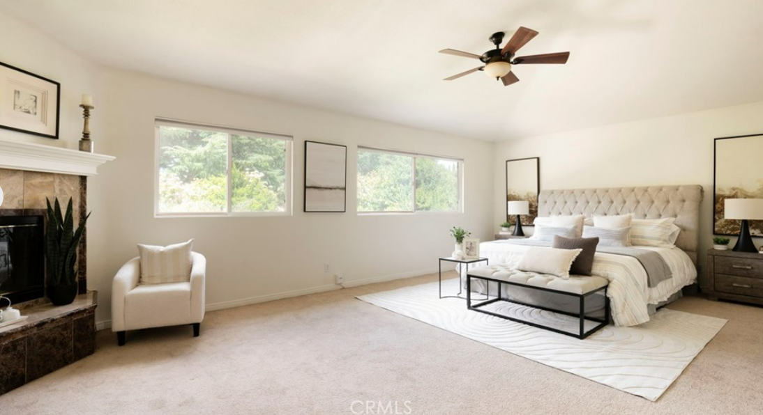 Vacant home staging in Newhall, CA, bedroom