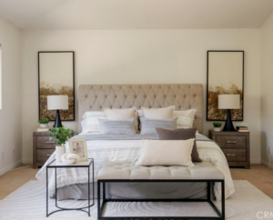 Vacant home staging in Newhall, CA, bedroom