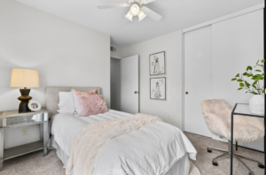 Vacant home staging in Santa Clarita, CA, bedroom