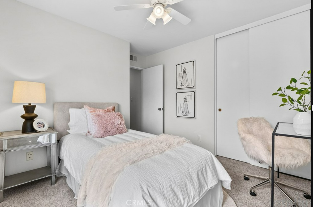 Vacant home staging in Santa Clarita, CA, bedroom