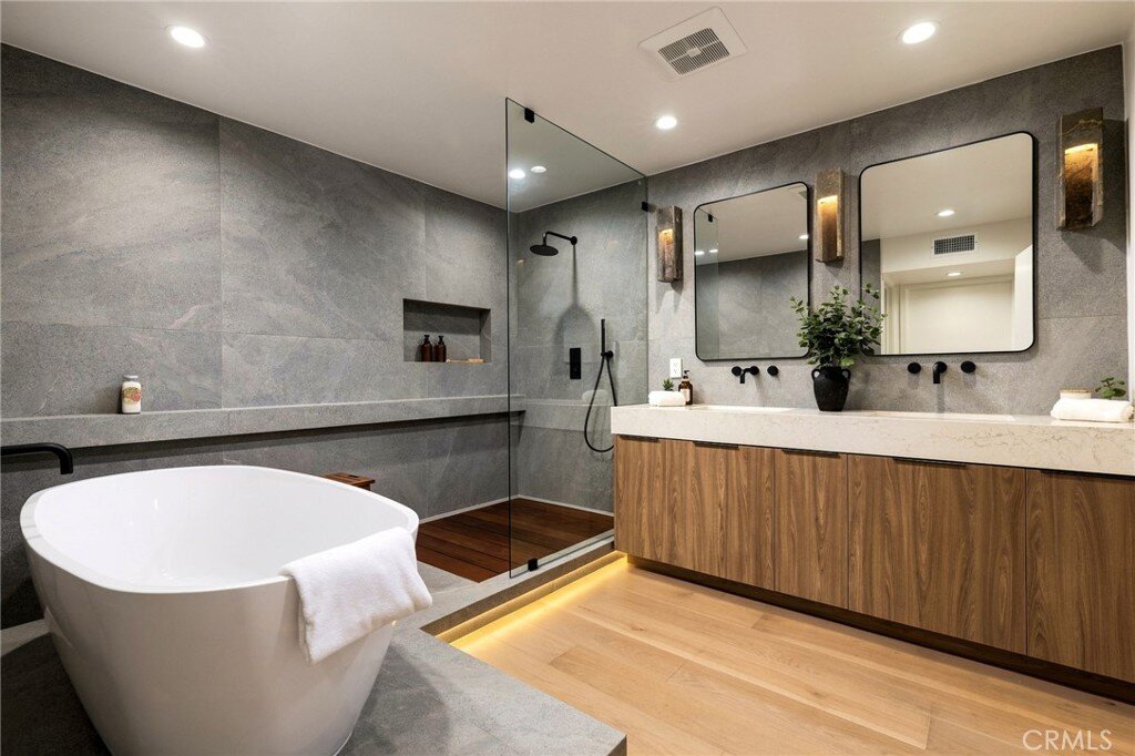 Luxury home staging in Los Angeles, CA, primary bathroom